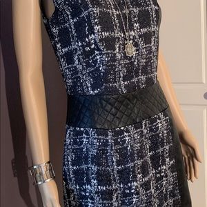 Walter Baker Faux Leather/Twill Dress